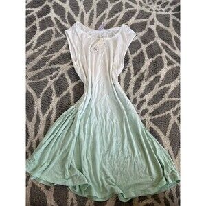 NWT Francesca’s White and Green Ombre Shift Dress